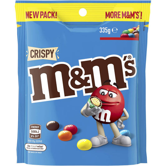 M&m's Crispy Milk Chocolate Snack & Share Bag 335g