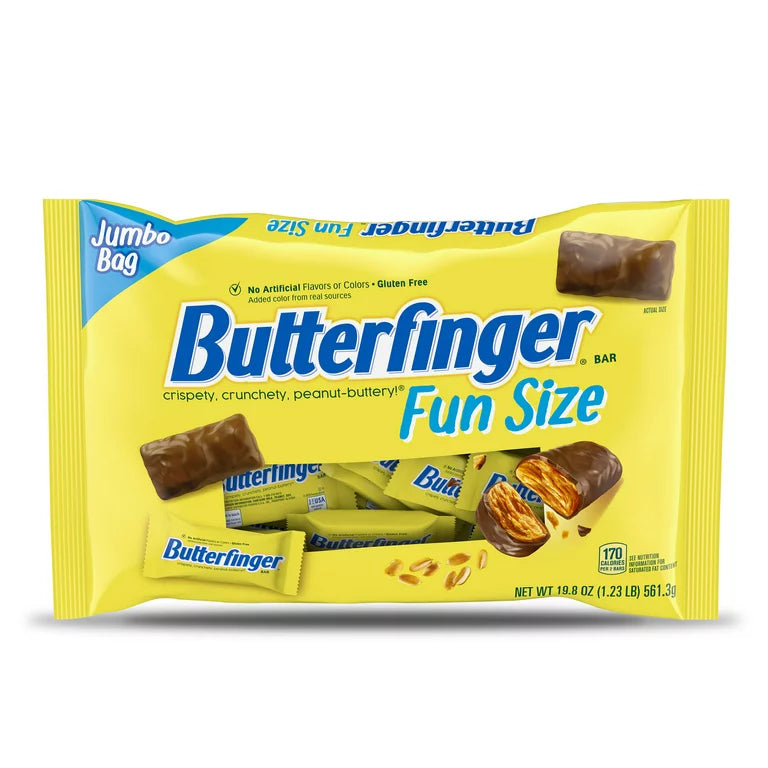 Butterfinger, Chocolatey, Peanut-Buttery, Fun Size Candy Bars, 19.8 oz each, Single Jumbo Bag 561.3g