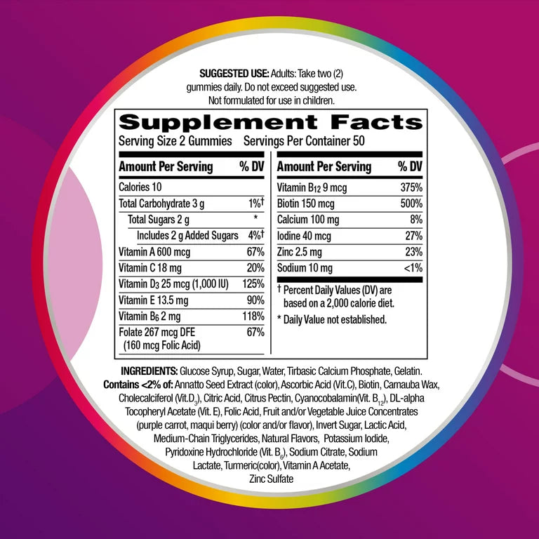 Centrum Multigummies Women's Multivitamin Supplement Gummies, Assorted Fruit, 170 Ct