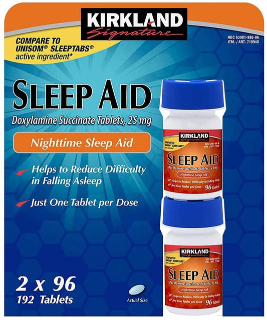 Kirkland Sleep Aid 2 bottles x96 tablets