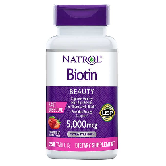 Natrol BIOTIN 5000mcg, 250 Fast Dissolve Tablets