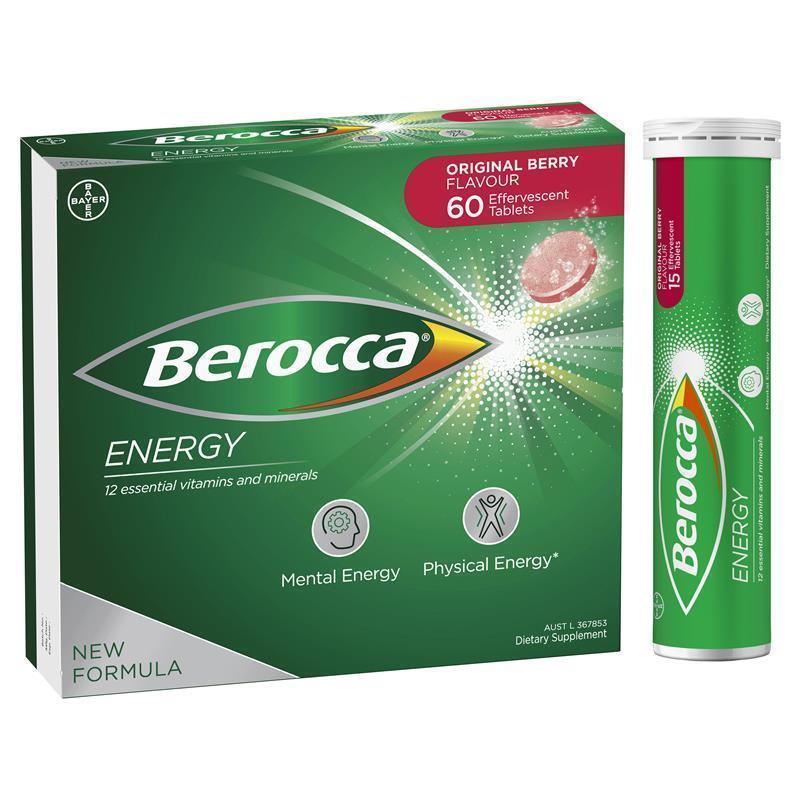 BEROCCA Energy B&C Berry Flavour Effervescent Tablets