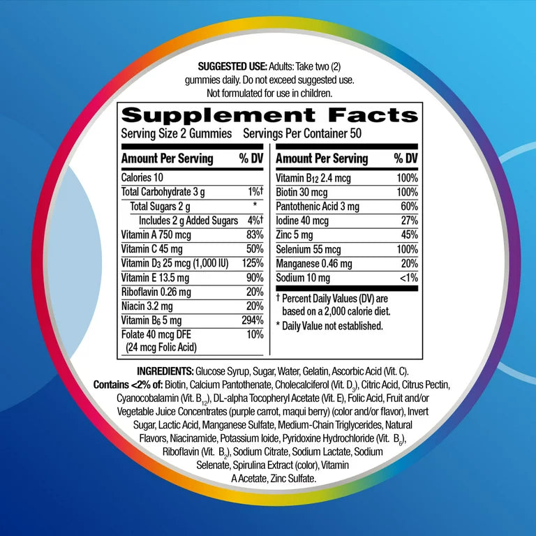 Centrum Multigummies Men's Multivitamin Supplement Gummies, Assorted Fruit, 170 Ct