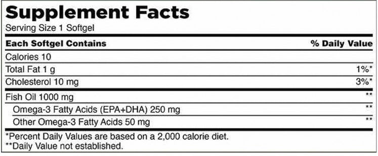 Kirkland Signature Natural Fish Oil 1000 mg with 300 mg Omega-3