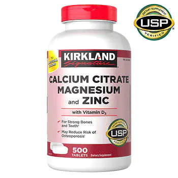 Kirkland Signature Calcium Citrate Magnesium And Zinc Tablet